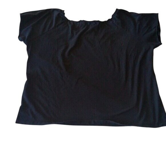 Avenue Black Cotton Drawstring neckline Tee, size 26/28 - Picture 4 of 5